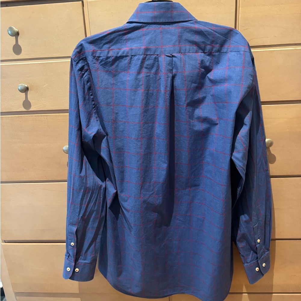 Peter Millar Blue & Red Patterned Button Down Shi… - image 2